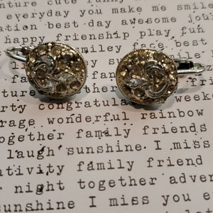 Vintage Crystal Clip On Earrings